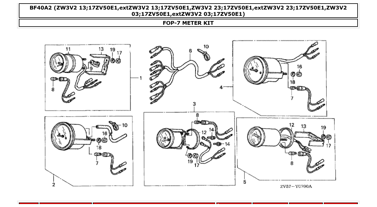 bf40a2 – section FOP-7 METER KIT parts diagram