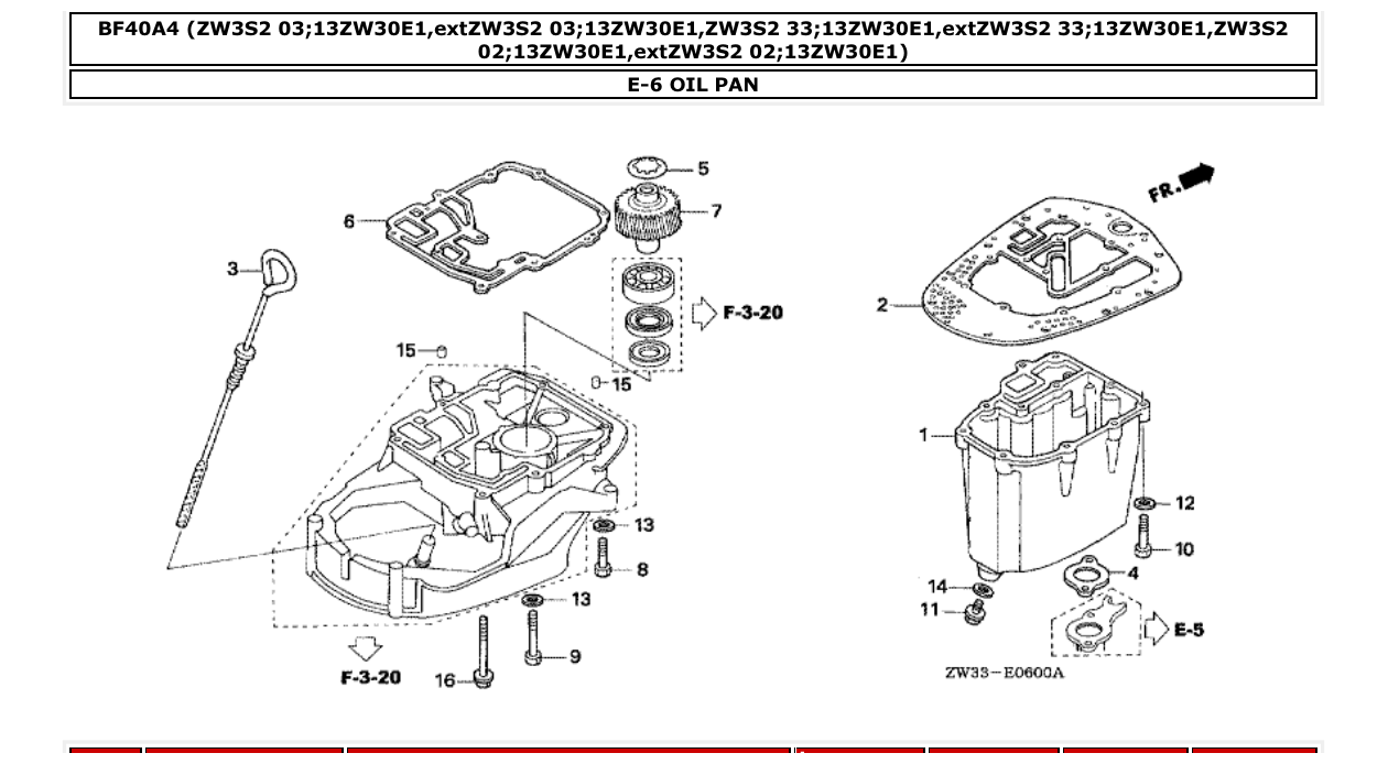 Fig. E-6 – OIL PAN diagram