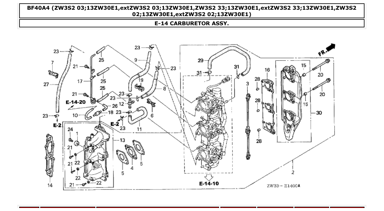 Fig. E-14 – CARBURETOR ASSY. diagram