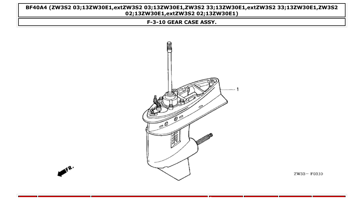 Fig. F-3-10 – GEAR CASE ASSY. diagram