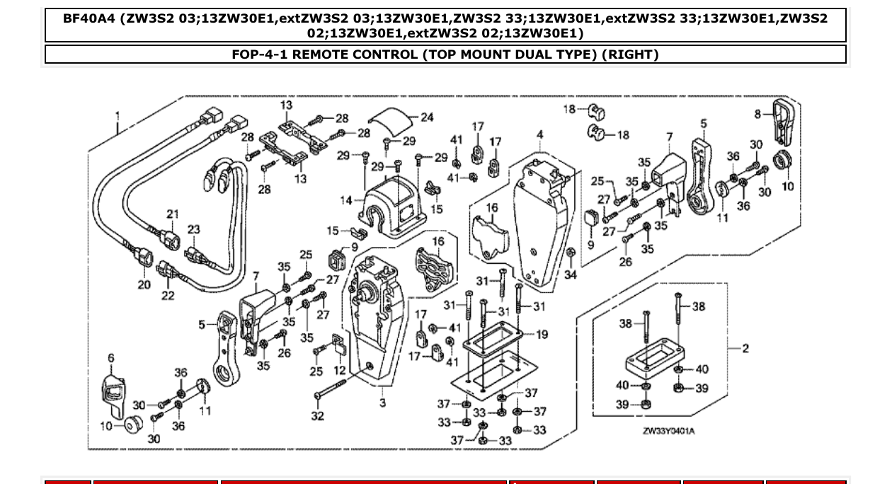Fig. FOP-4-1 – REMOTE CONTROL (TOP MOUNT DUAL TYPE) (RIGHT) diagram
