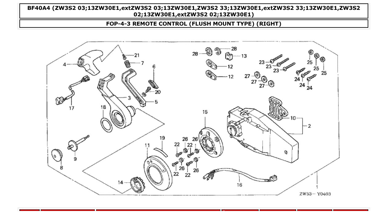 Fig. FOP-4-3 – REMOTE CONTROL (FLUSH MOUNT TYPE) (RIGHT) diagram