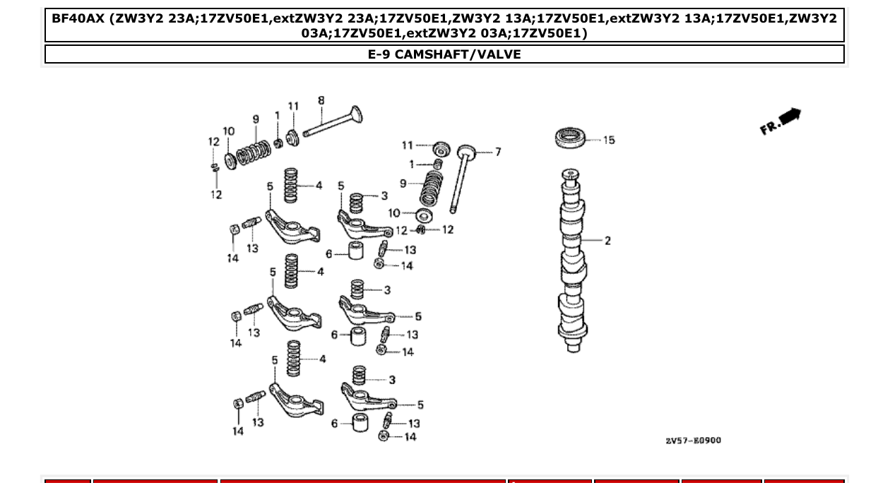 Fig. E-9 – CAMSHAFT/VALVE diagram