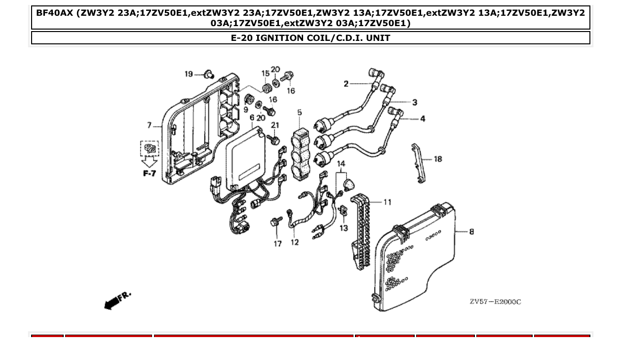 Fig. E-20 – IGNITION COIL/C.D.I. UNIT diagram