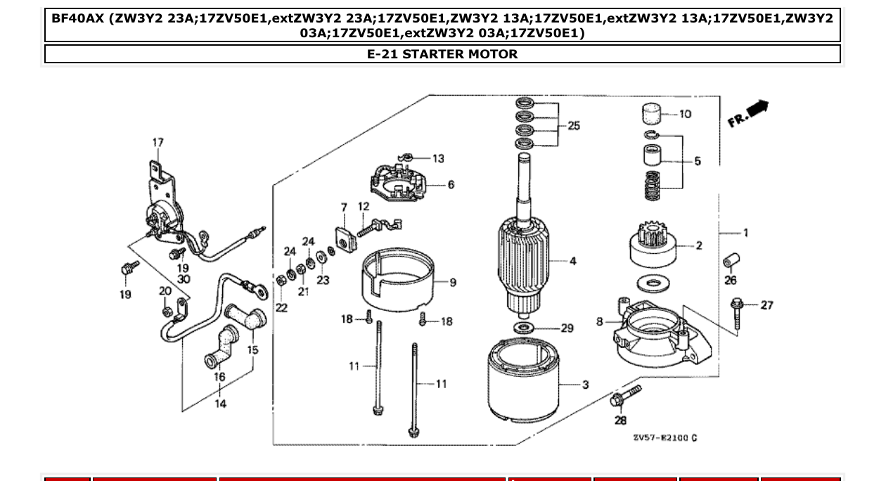 Fig. E-21 – STARTER MOTOR diagram