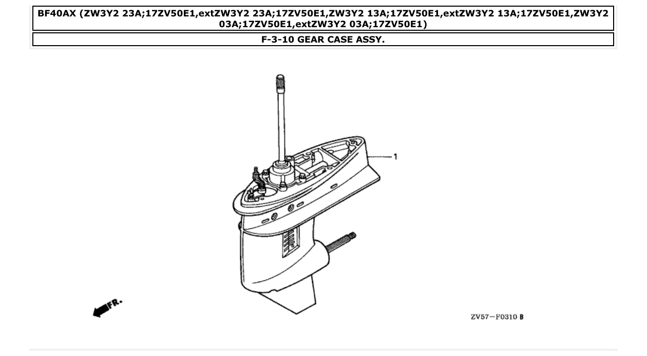 Fig. F-3-10 – GEAR CASE ASSY. diagram