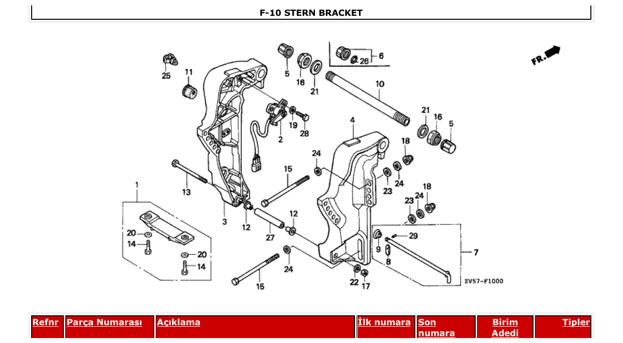 Fig. F-10 – STERN BRACKET diagram