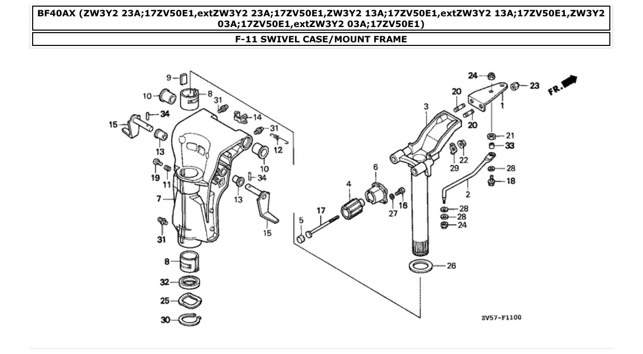 Fig. F-11 – SWIVEL CASE/MOUNT FRAME diagram