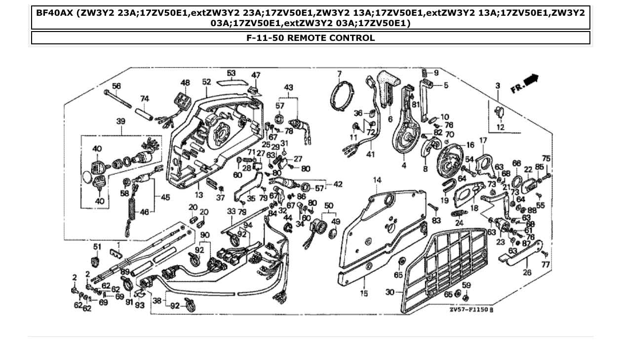 bf40ax – section F-11-50 REMOTE CONTROL parts diagram