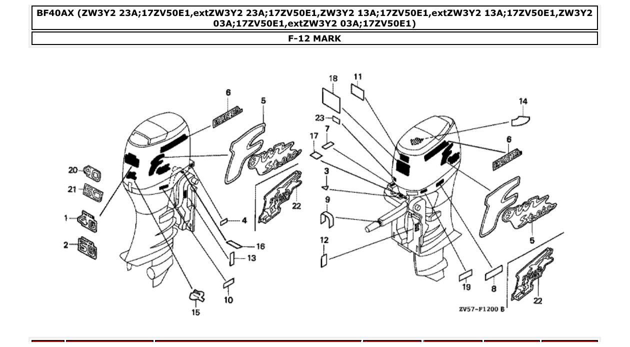 bf40ax – section F-12 MARK parts diagram