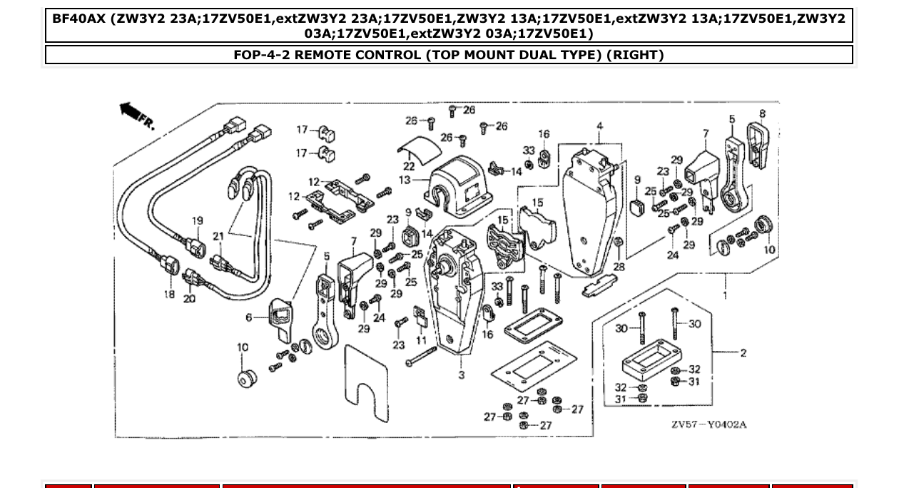 Fig. FOP-4-2 – REMOTE CONTROL (TOP MOUNT DUAL TYPE) (RIGHT) diagram