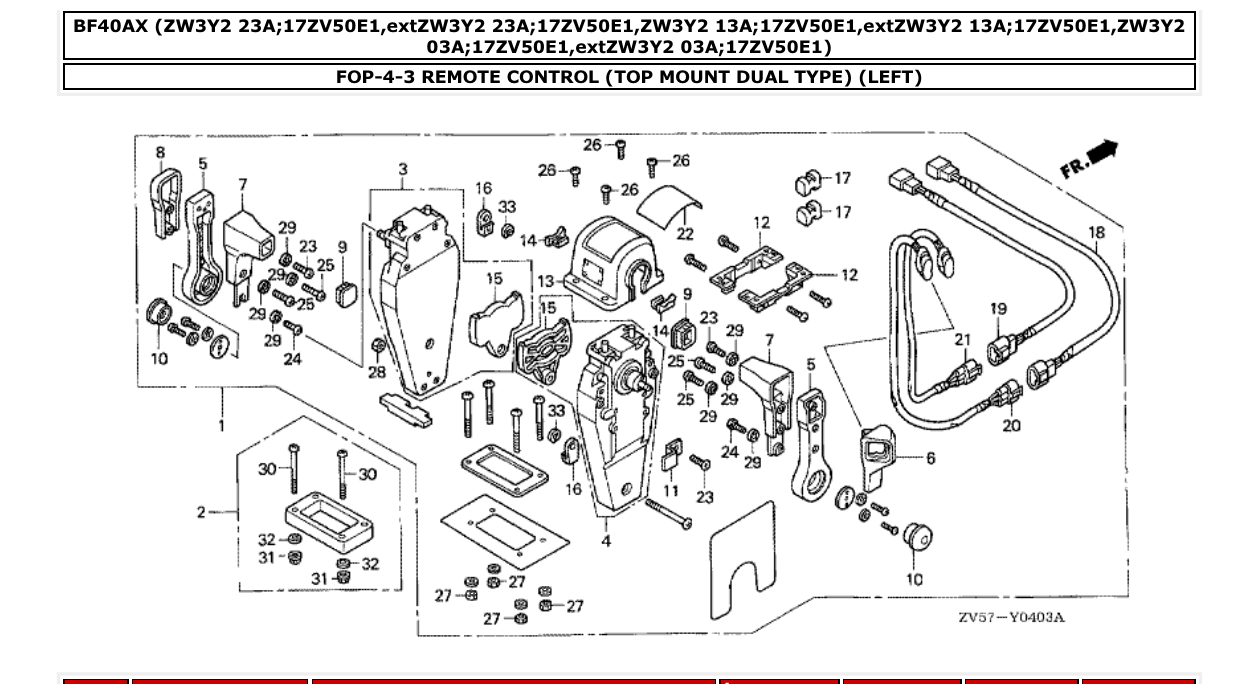 Fig. FOP-4-3 – REMOTE CONTROL (TOP MOUNT DUAL TYPE) (LEFT) diagram