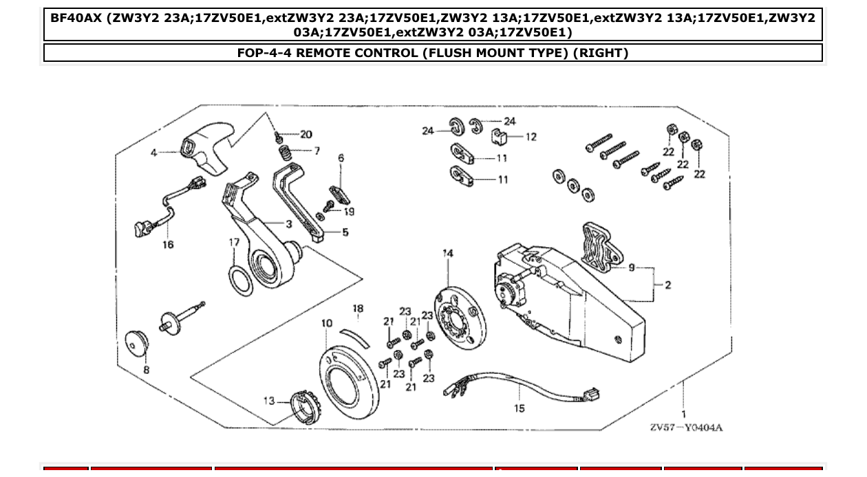 Fig. FOP-4-4 – REMOTE CONTROL (FLUSH MOUNT TYPE) (RIGHT) diagram