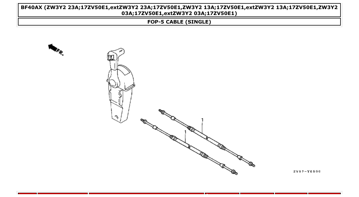 bf40ax – section FOP-5 CABLE (SINGLE) parts diagram