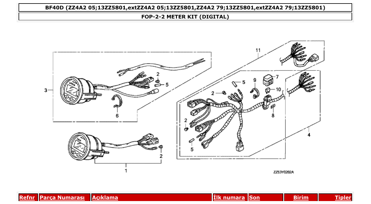 Fig. FOP-2-2 – METER KIT (DIGITAL) diagram