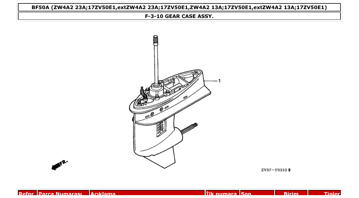 Fig. F-3-10 – GEAR CASE ASSY. diagram