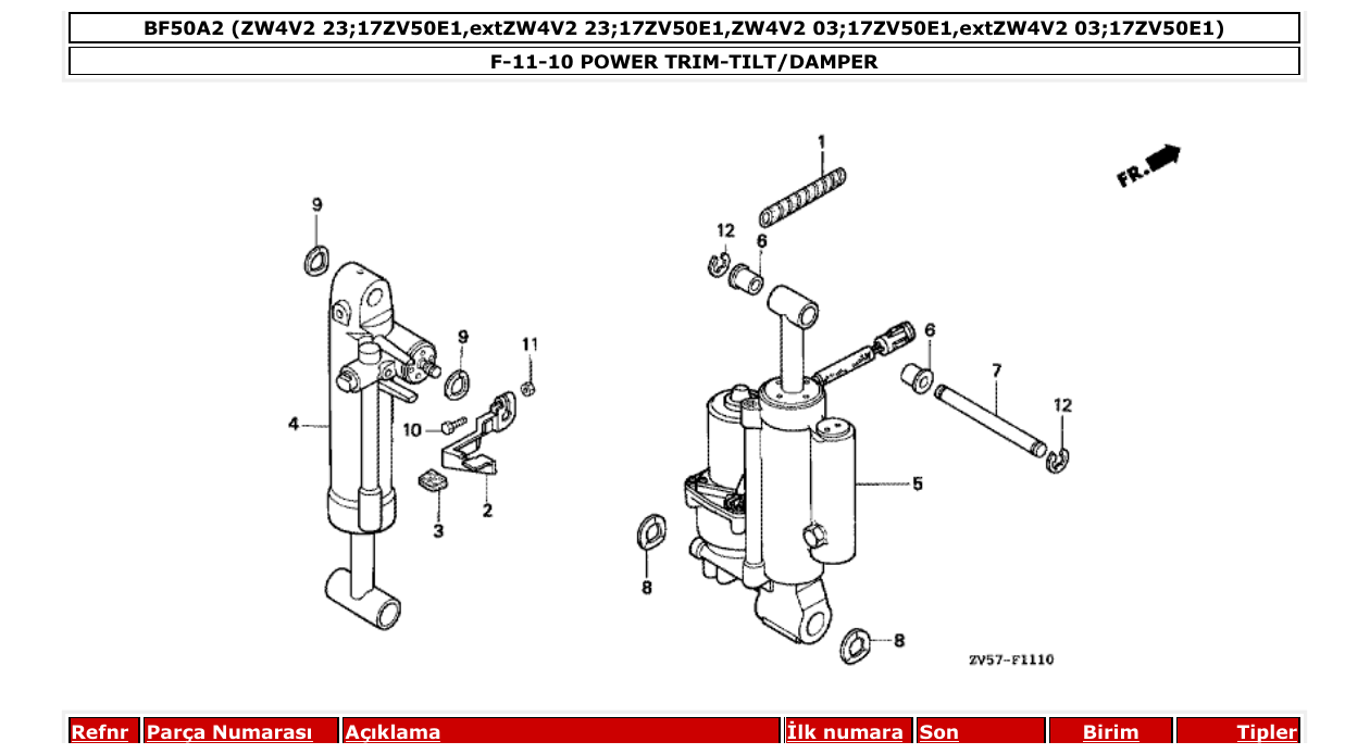 Fig. F-11-10 – POWER TRIM-TILT/DAMPER diagram