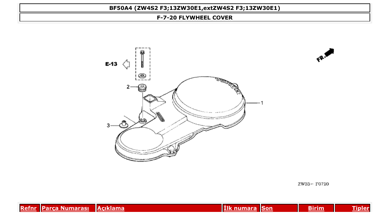 Fig. F-7-20 – FLYWHEEL COVER diagram