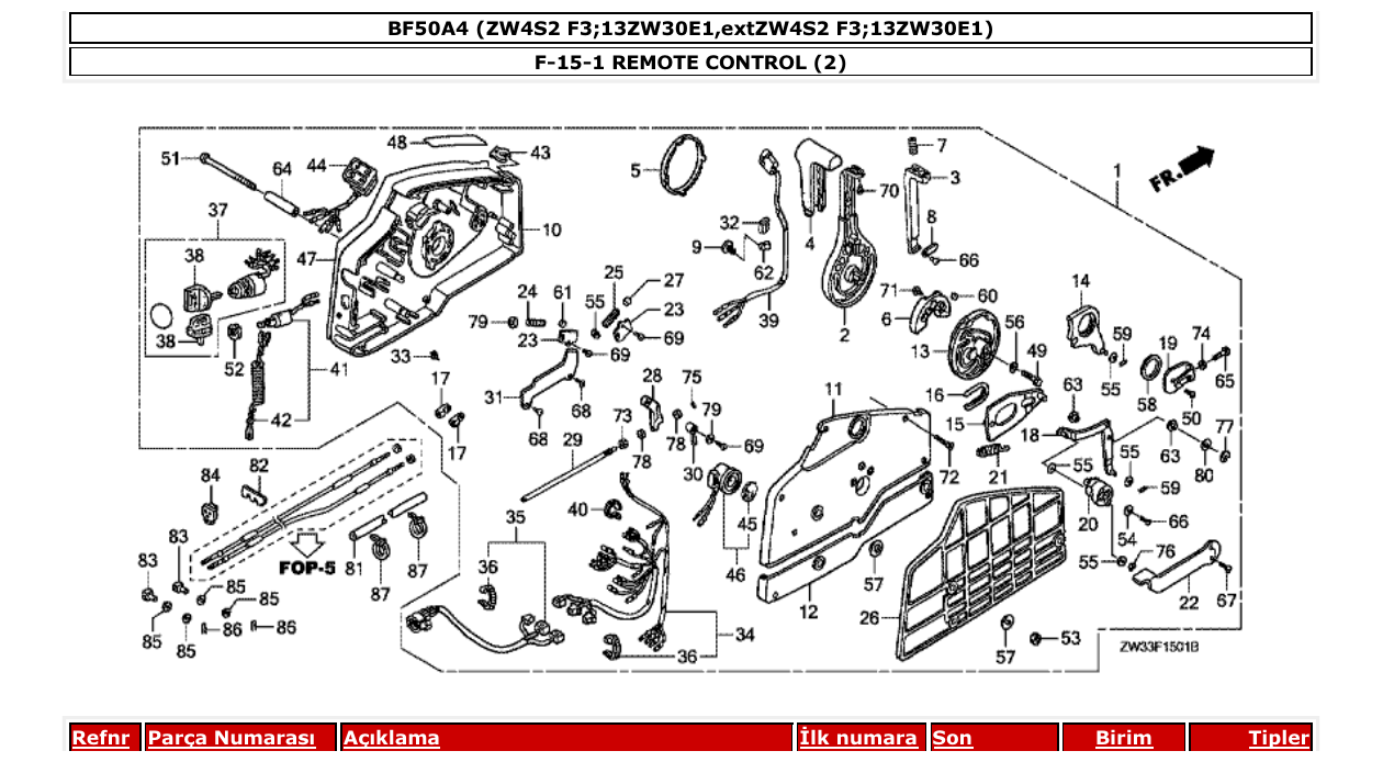 bf50a4 – section F-15-1 REMOTE CONTROL (2) parts diagram