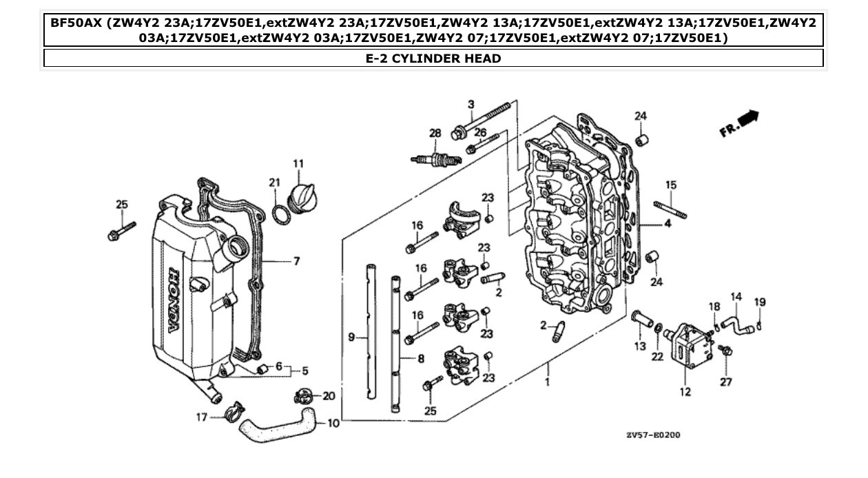 Fig. E-2 – CYLINDER HEAD diagram