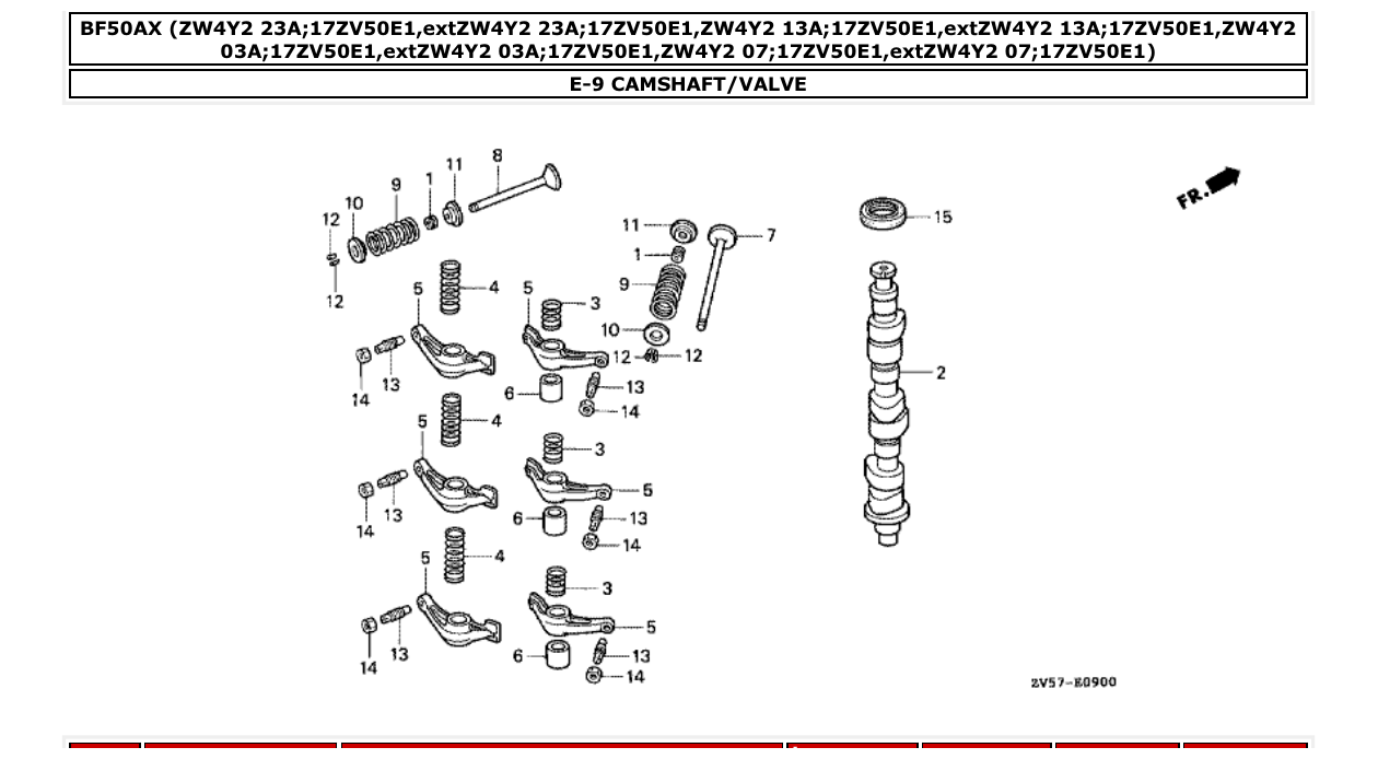 Fig. E-9 – CAMSHAFT/VALVE diagram