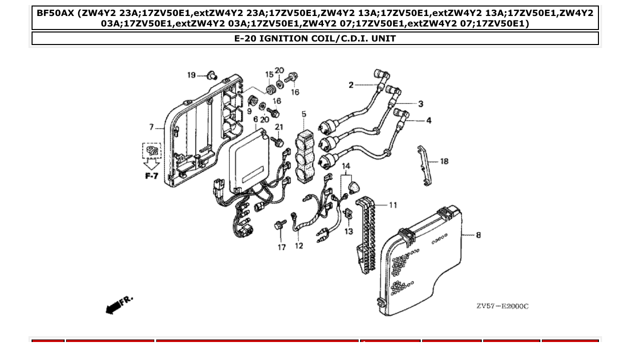 Fig. E-20 – IGNITION COIL/C.D.I. UNIT diagram