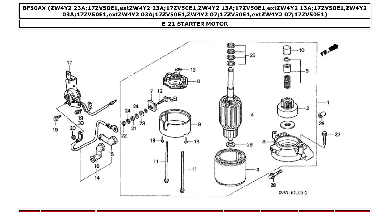 Fig. E-21 – STARTER MOTOR diagram
