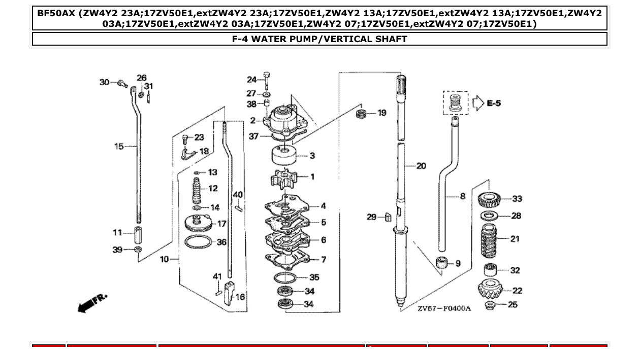 Fig. F-4 – WATER PUMP/VERTICAL SHAFT diagram
