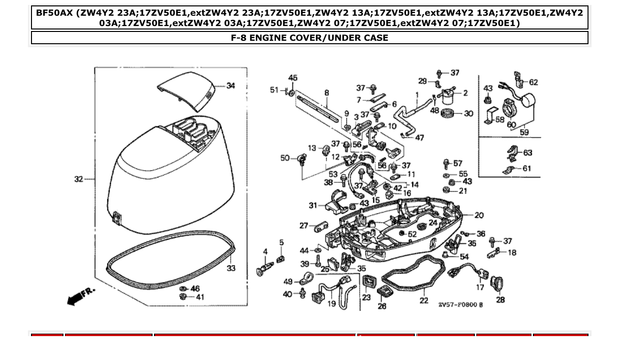 Fig. F-8 – ENGINE COVER/UNDER CASE diagram