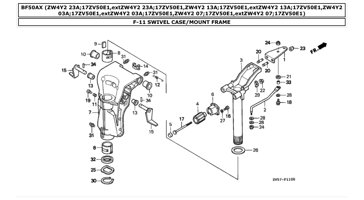 Fig. F-11 – SWIVEL CASE/MOUNT FRAME diagram