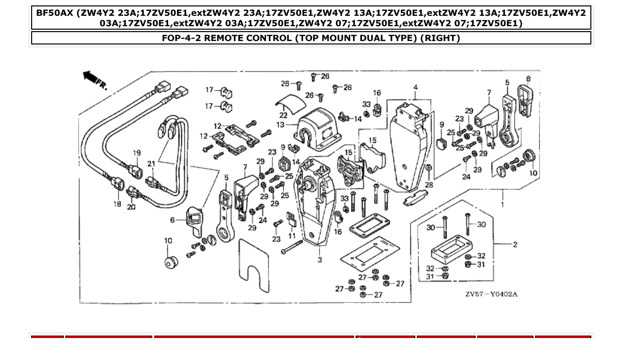 Fig. FOP-4-2 – REMOTE CONTROL (TOP MOUNT DUAL TYPE) (RIGHT) diagram