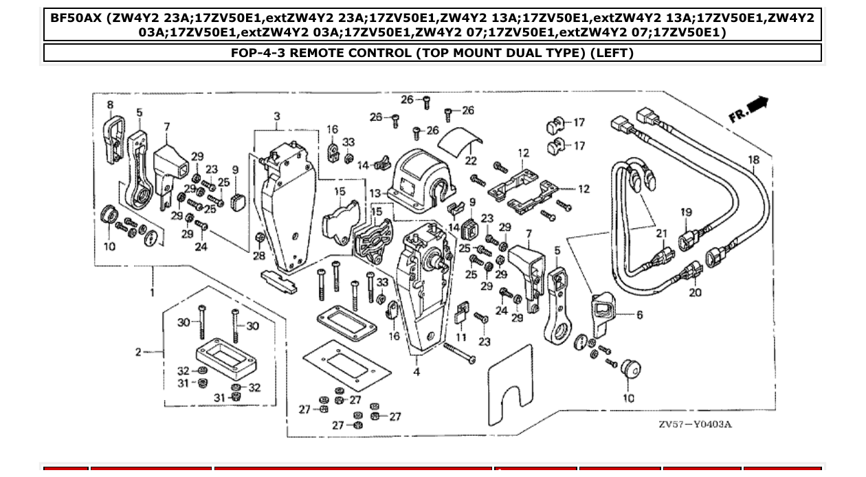 Fig. FOP-4-3 – REMOTE CONTROL (TOP MOUNT DUAL TYPE) (LEFT) diagram