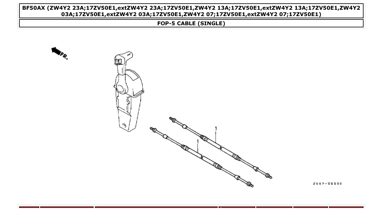 bf50ax – section FOP-5 CABLE (SINGLE) parts diagram