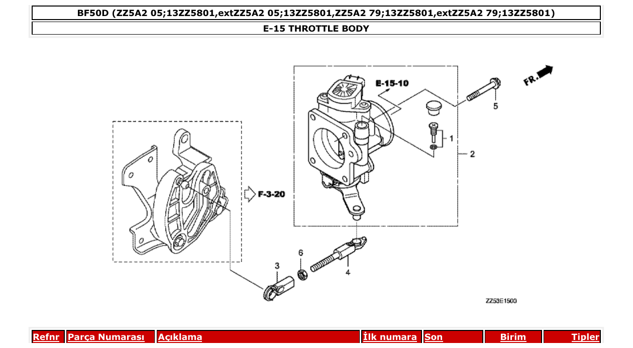 Fig. E-15 – THROTTLE BODY diagram