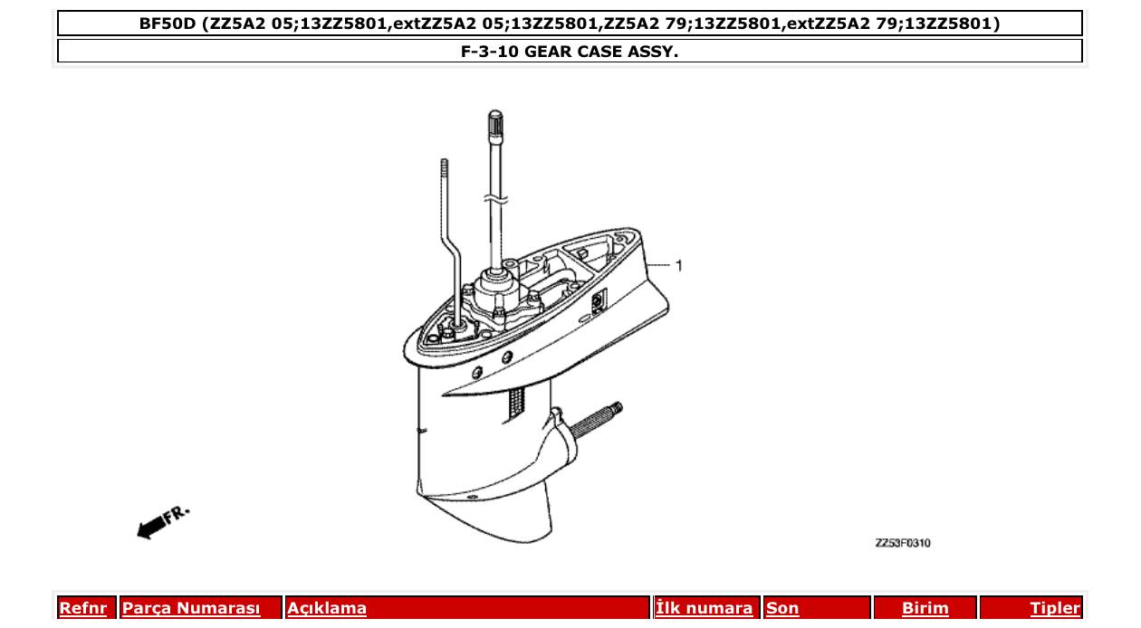 Fig. F-3-10 – GEAR CASE ASSY. diagram