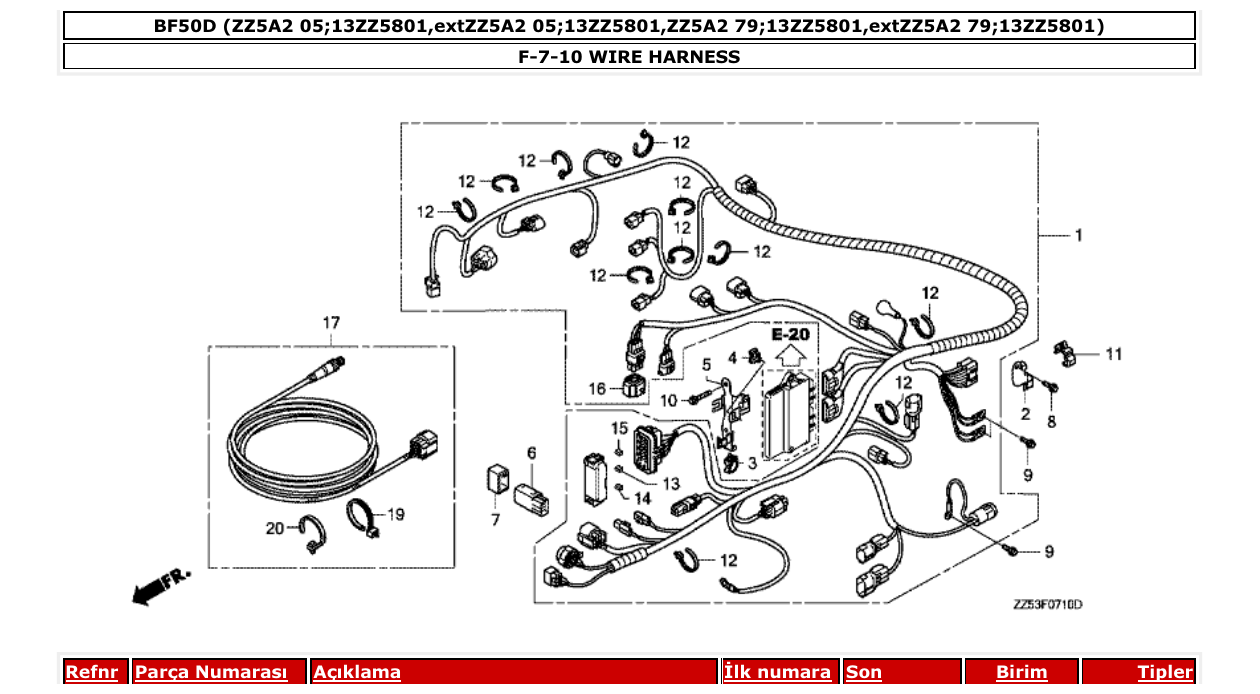 Fig. F-7-10 – WIRE HARNESS diagram