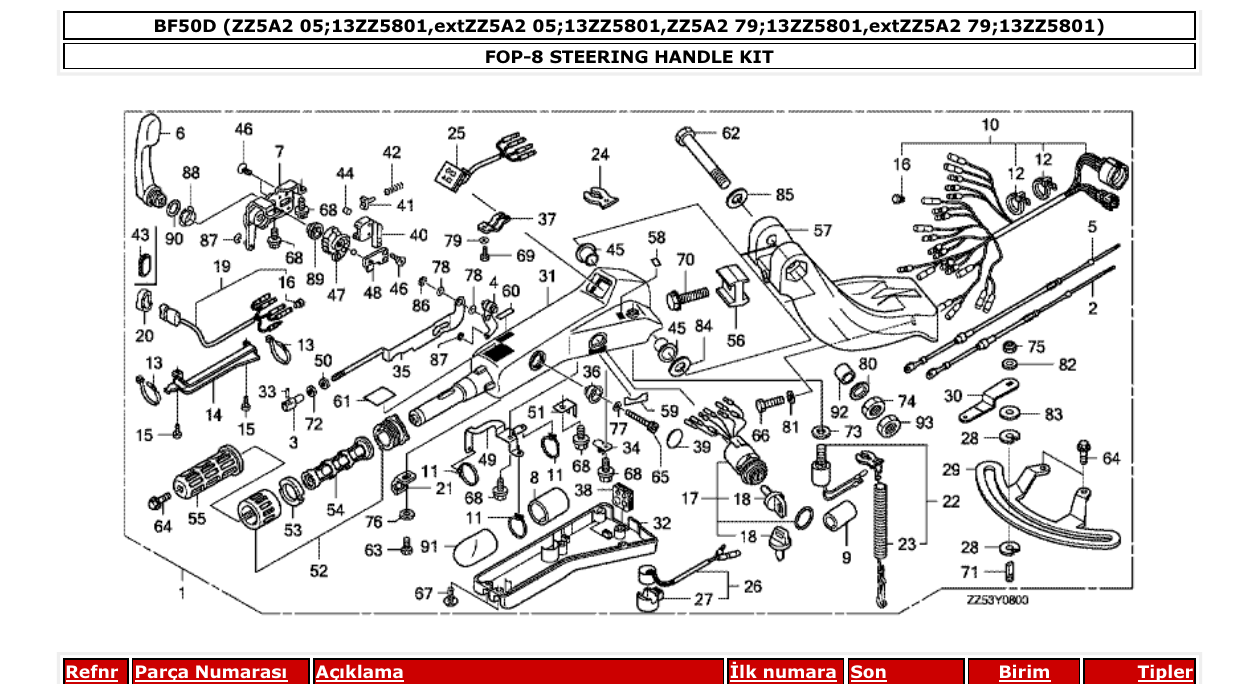 Fig. FOP-8 – STEERING HANDLE KIT diagram