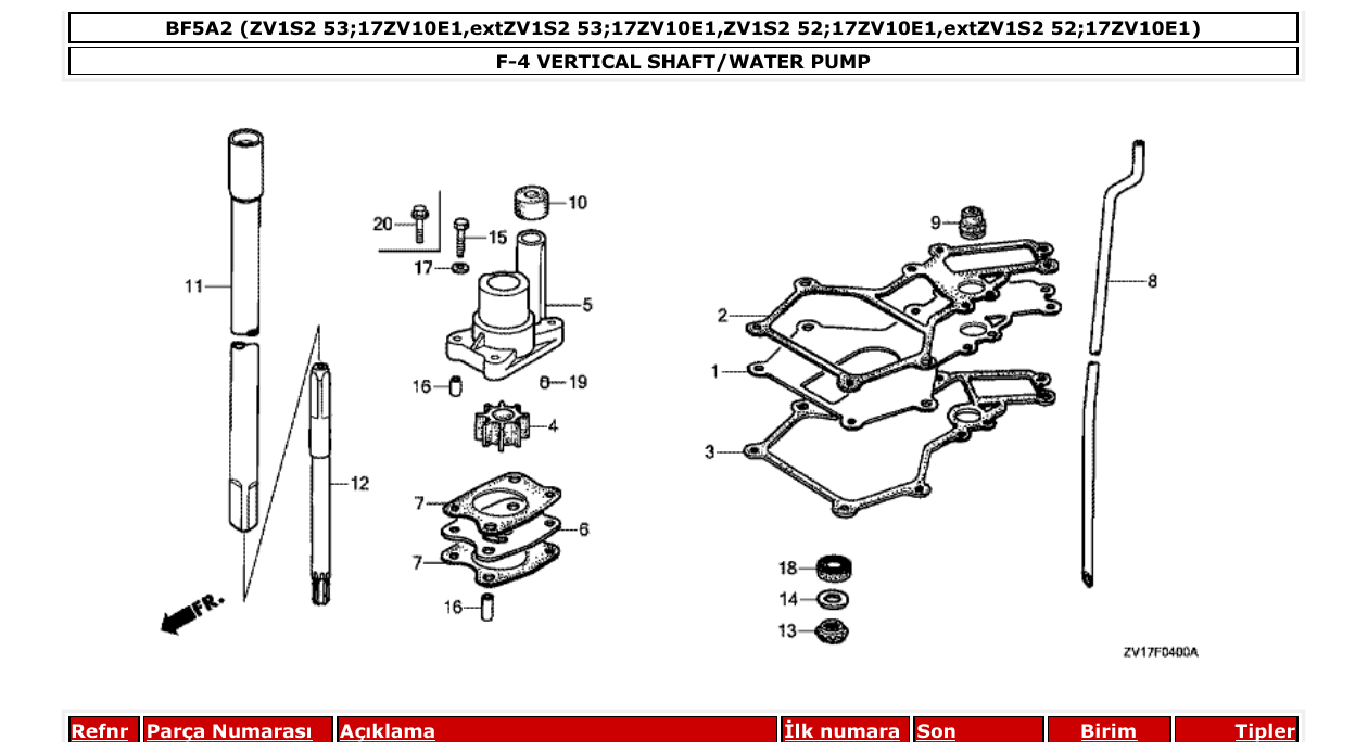 Fig. F-4 – VERTICAL SHAFT/WATER PUMP diagram