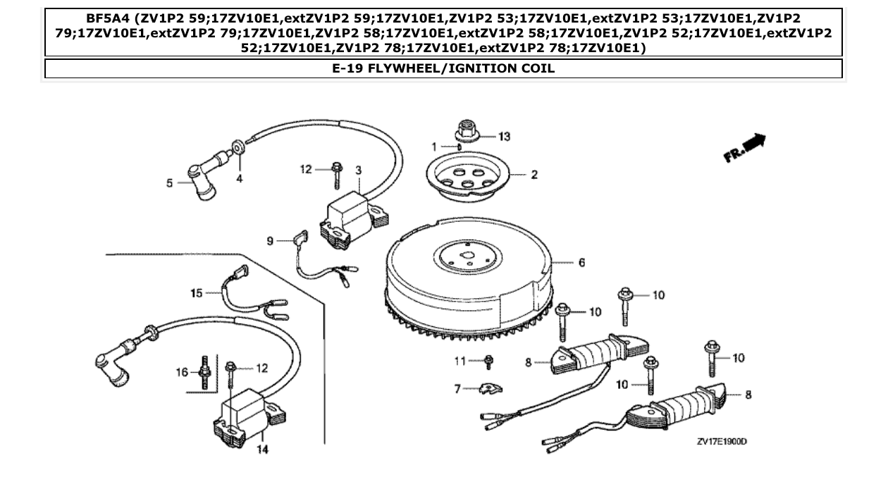 Fig. E-19 – FLYWHEEL/IGNITION COIL diagram