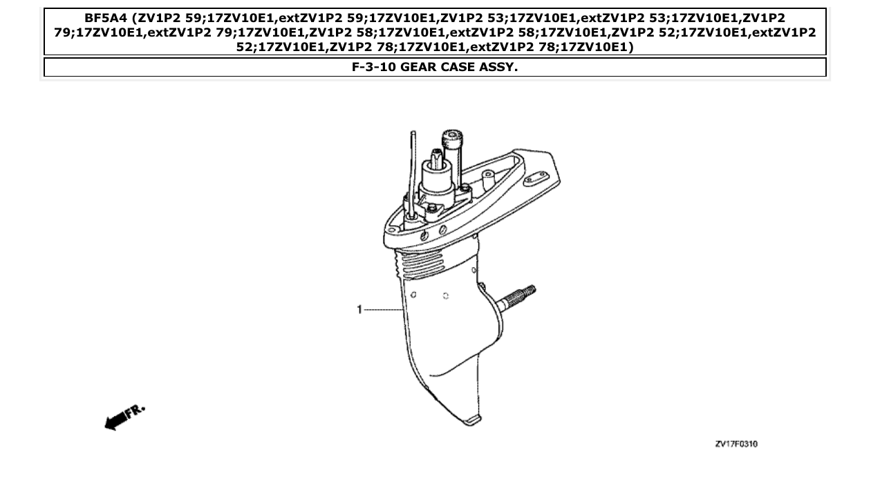 Fig. F-3-10 – GEAR CASE ASSY. diagram