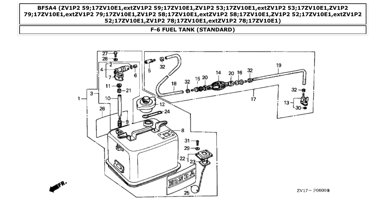 Fig. F-6 – FUEL TANK (STANDARD) diagram