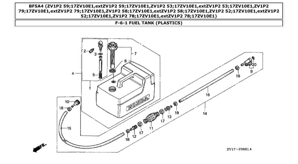 Fig. F-6-1 – FUEL TANK (PLASTICS) diagram