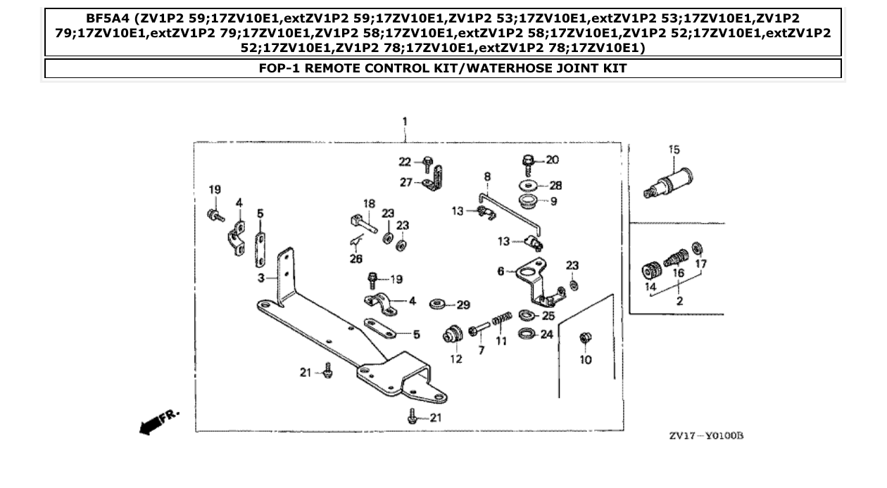 Fig. FOP-1 – REMOTE CONTROL KIT/WATERHOSE JOINT KIT diagram