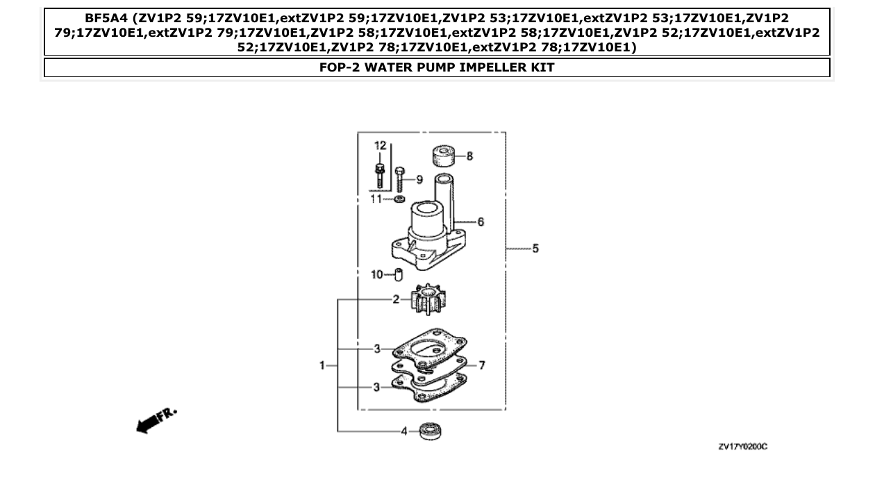Fig. FOP-2 – WATER PUMP IMPELLER KIT diagram