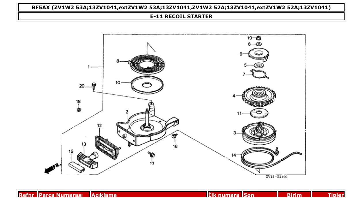 Fig. E-11 – RECOIL STARTER diagram