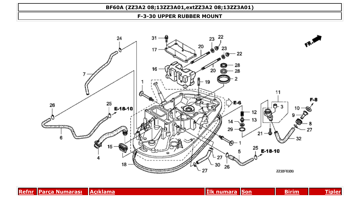Fig. F-3-30 – UPPER RUBBER MOUNT diagram