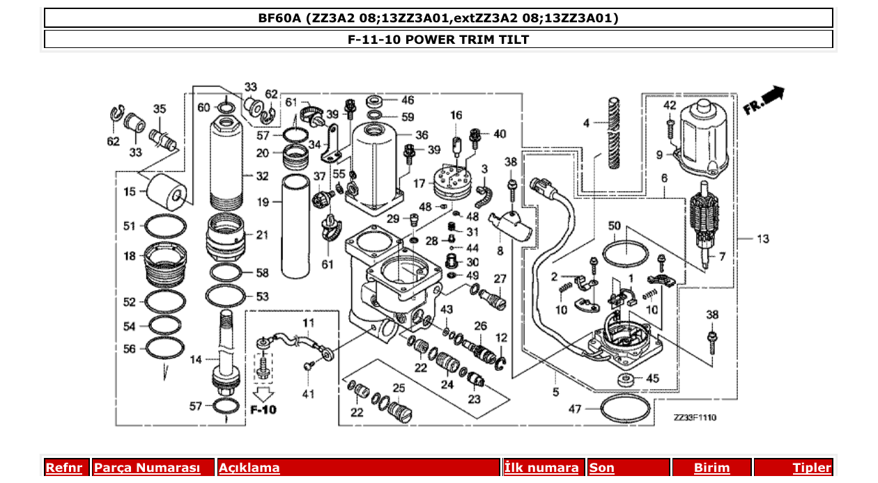 Fig. F-11-10 – POWER TRIM TILT diagram