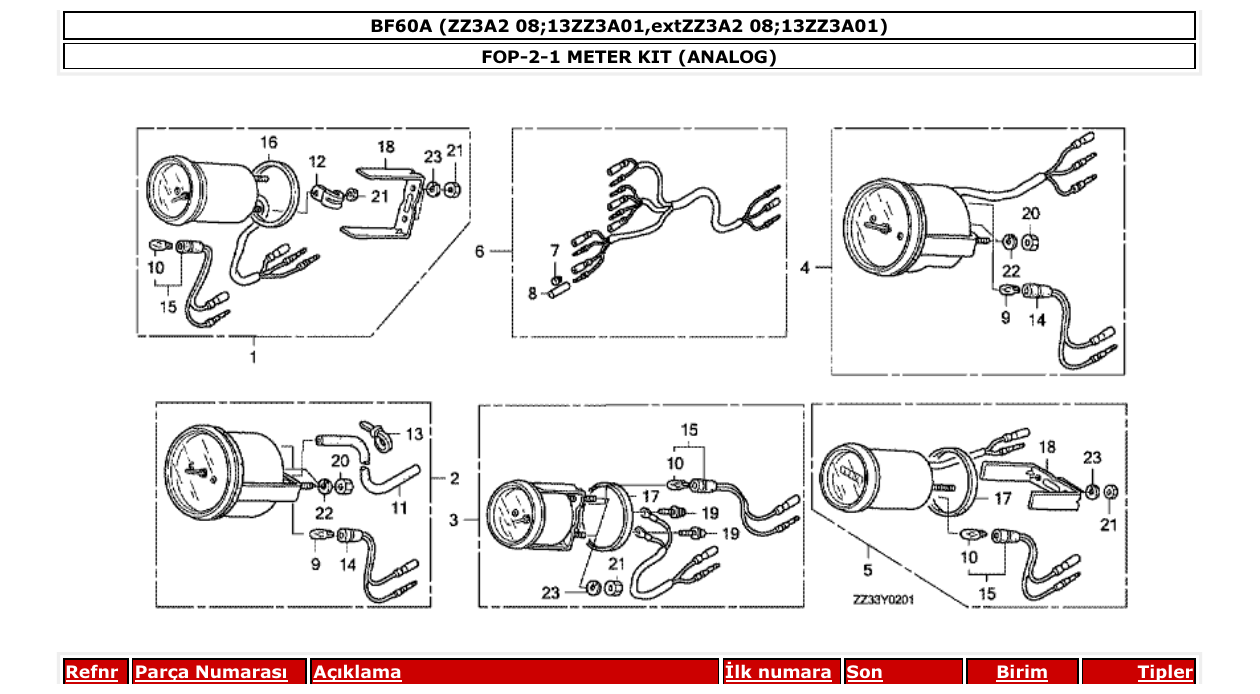 Fig. FOP-2-1 – METER KIT (ANALOG) diagram