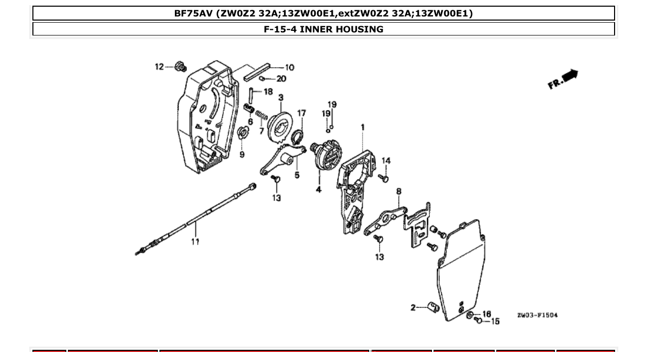 bf75av – section F-15-4 INNER HOUSING parts diagram