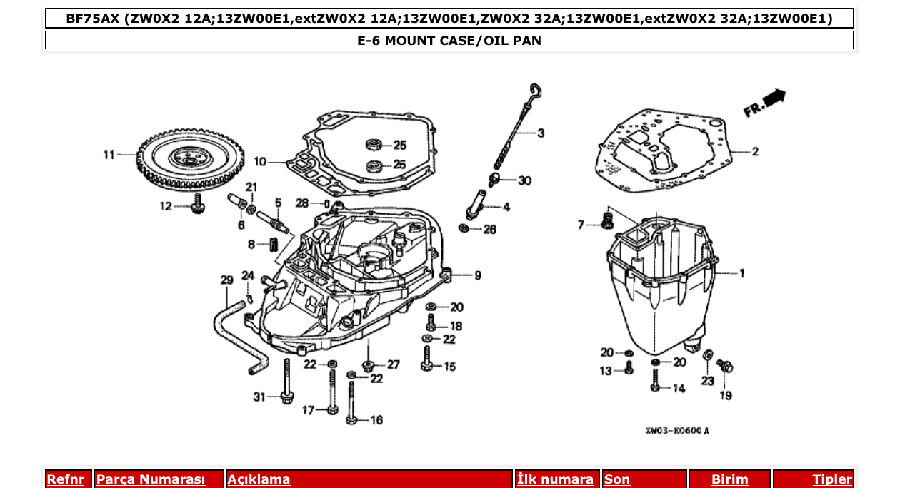 Fig. E-6 – MOUNT CASE/OIL PAN diagram